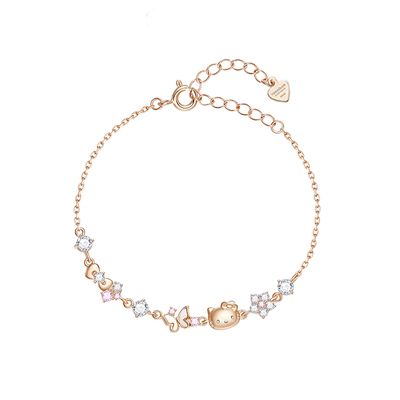 三丽鸥凯蒂猫女生精致纯银手链