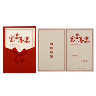 宝宝喜宴请帖满月酒百天请柬百日宴喜帖邀请函周岁生日定制打印