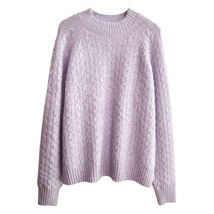 小耳出品软糯！多股纱！立体绞花/含羊毛/插肩袖半高领套头毛衣
