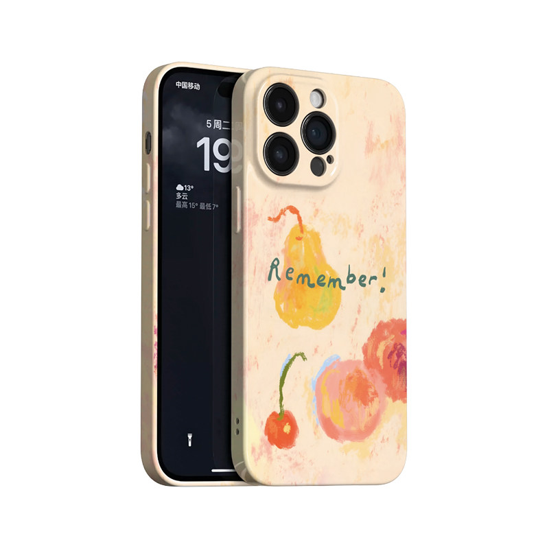 粉调~多巴胺水果油画ins适用苹果17promax手机壳iphone16华为pura70小米14艺术vivoS30软iqoo15荣耀400一加13