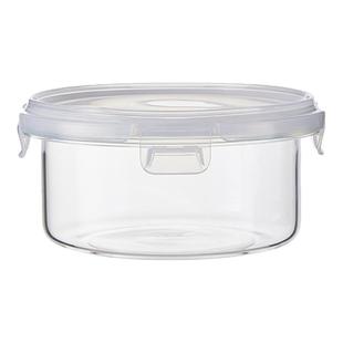 超轻高硼硅玻璃饭盒微波炉专用上班族食品级便当盒密封保鲜盒圆形