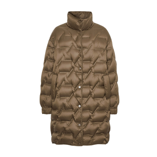 【菱格羽绒】indicia标记冬摩卡棕设计感中长款羽绒服 F2D4YR752C