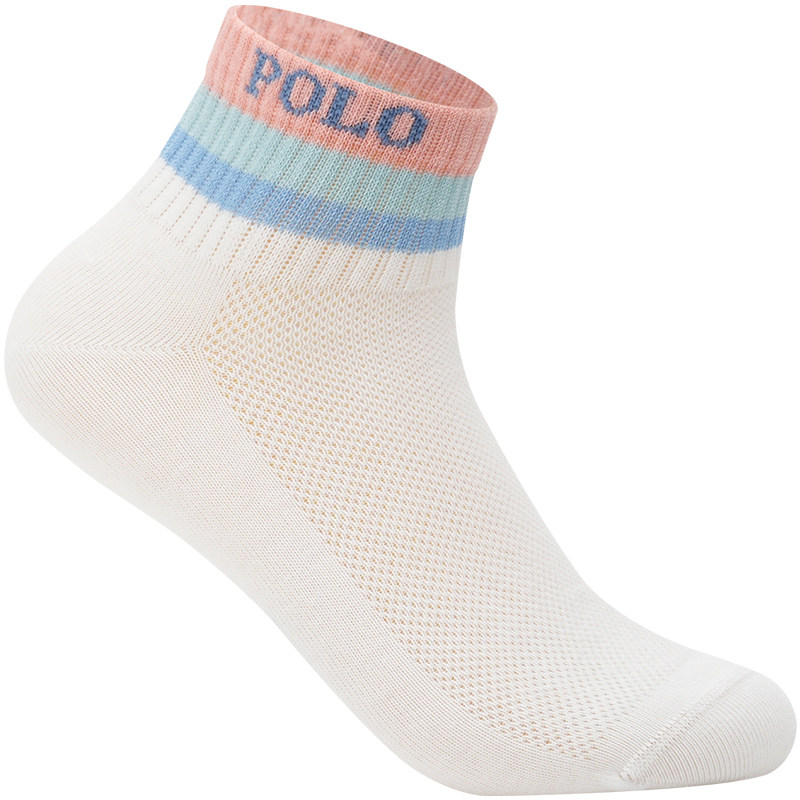 POLO女士纯棉透气防臭薄款中筒袜
