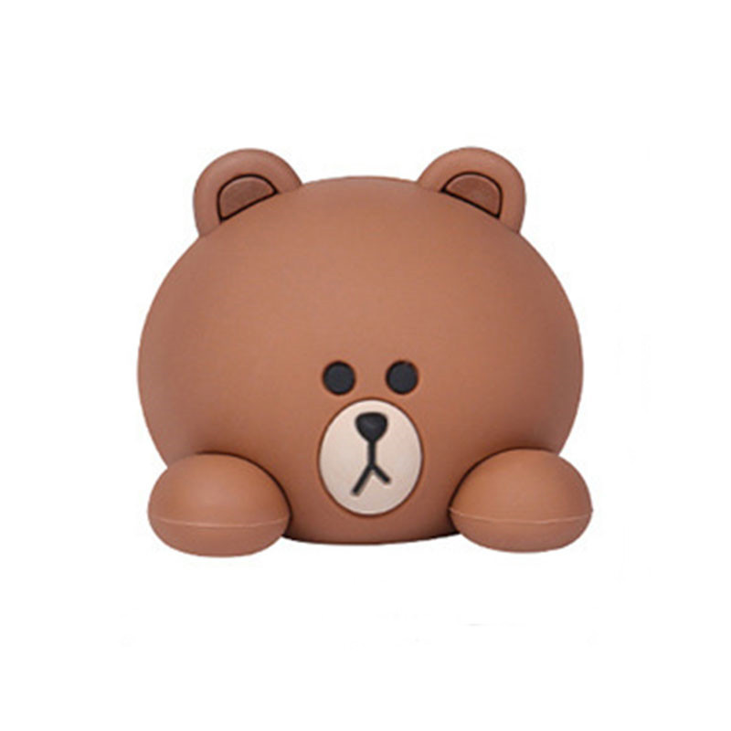 LINE FRIENDS布朗熊车载迷你硅胶摆件汽车中控台后视镜装公仔家用