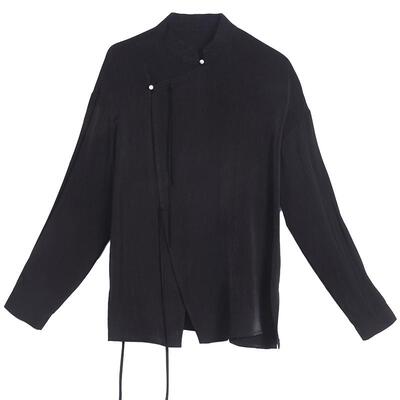 豆蔻依缘现代舞练功服长袖上衣新中式衬衫宽松显瘦剑舞古典舞蹈服
