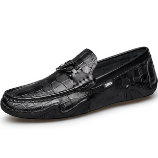 Zero零度男鞋正品真皮豆豆鞋2025秋冬时尚休闲皮鞋套脚一脚蹬鞋