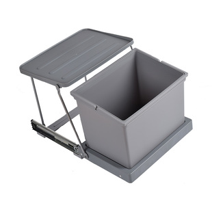 厨房橱柜垃圾桶嵌入式水槽柜隐藏式抽拉分类带盖清洁桶家用大容量