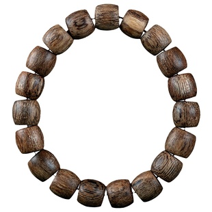 天然柬埔寨菩萨棋沉香手串九分沉水奇楠佛珠木质文玩老型桶珠手链