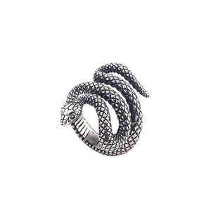 纹砖Veinsbrick《灵蛇》小众原创设计银蛇纯银S925可调节中性戒指