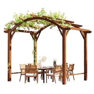户外防腐木组装葡萄架室外庭院桌椅实木别墅凉亭爬藤架花园小亭子