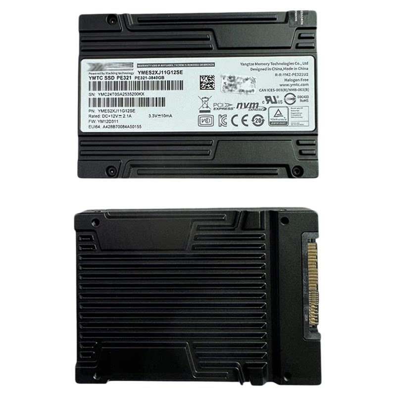 长江存储PE321 3.84T国产U.2企业级固态硬盘PCIe4.0读取密集型SSD