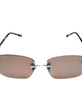 天然茶色水晶石头镜无框养目眼镜