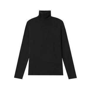 黑色高领打底衫2025新款女春秋冬修身针织长袖堆堆领含羊毛衣上衣