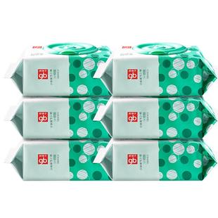 gb好孩子温泉水湿巾新生婴儿湿纸巾手口屁专用加厚加大包80抽6包