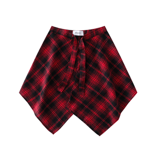 HTTAOSUP高街下摆朋克苏格兰格子系腰装饰裙摆男潮屁帘叠穿内搭女