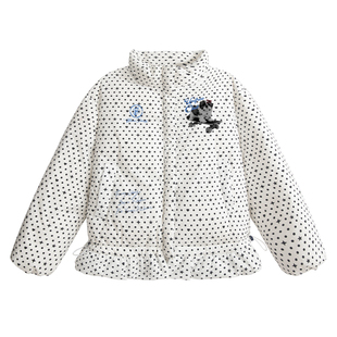 UNIFREE白色波点羽绒服女冬季新款宽松美式轻便通勤高级保暖外套