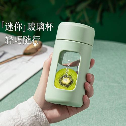 新品 水杯便携办公家用玻璃杯带滤网泡茶杯清新塑玻杯广告礼品杯