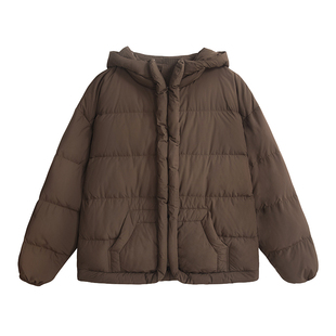 UNIFREE云朵感羽绒服女冬季新款宽松百搭奶fufu软糯轻便连帽外套