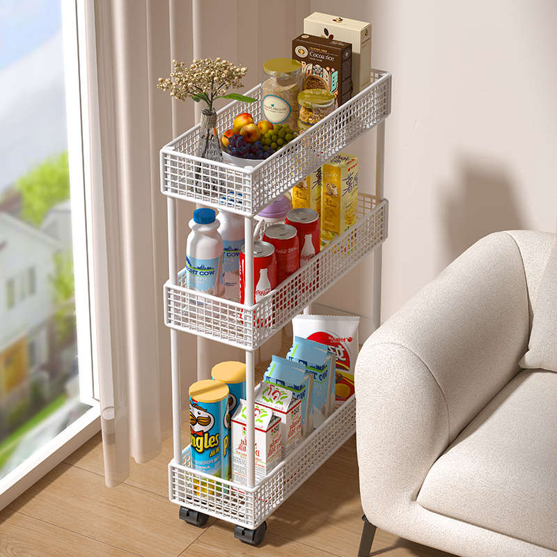 厨房门后夹缝置物架冰箱侧边超薄极窄收纳柜家用多层移动边缝储物