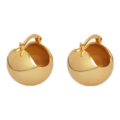 LIE同款金球耳环时髦金属风耳饰