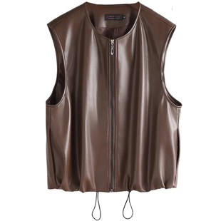 海宁真皮皮衣马甲女短款绵羊皮无袖坎肩宽松显瘦背心外套2025新款