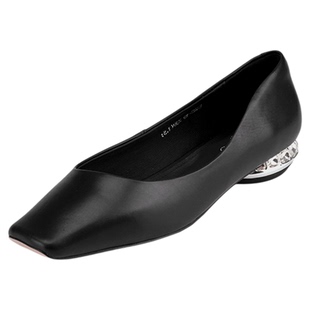 VIRE/23010新款单鞋平底时尚简约浅口奶奶鞋羊皮软皮软底真皮女鞋