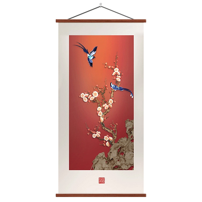 玄关新中式喜上枝头装饰画