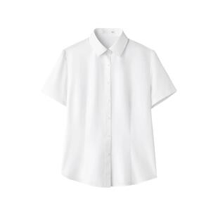 HLA/海澜之家三防科技短袖正装衬衫26夏新修身商务通勤上衣女装