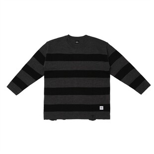 XPX 周柏豪 STRIPPED KNIT 套头圆领撞色经典条纹针织毛衣