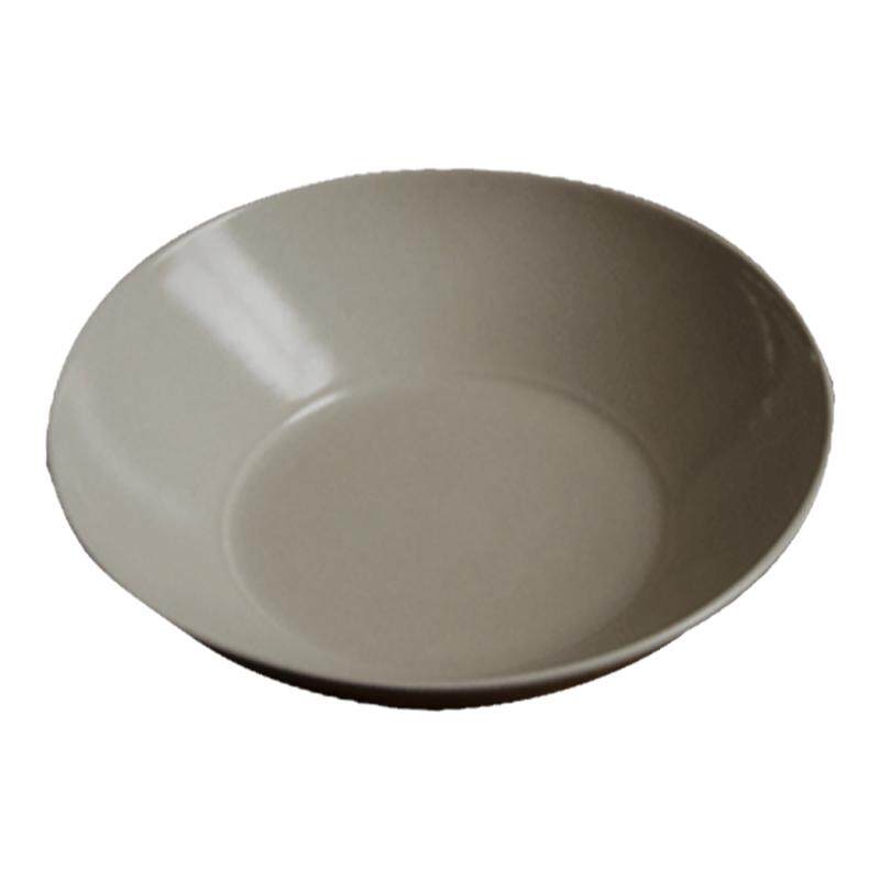 三分静 草木灰釉拌面碗中式纯色陶瓷圆形餐具菜盘手工果盘暖色盘