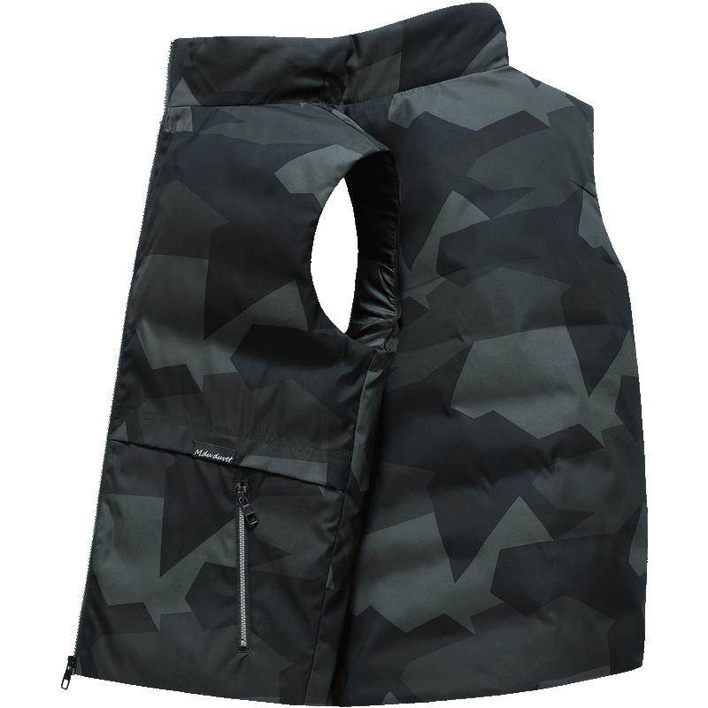 雪中飞羽绒马甲男女款2025秋冬季新款时尚中青年外穿保暖迷彩背心