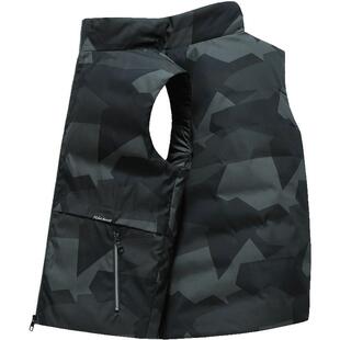 雪中飞羽绒马甲男女款2025秋冬季新款时尚中青年外穿保暖迷彩背心