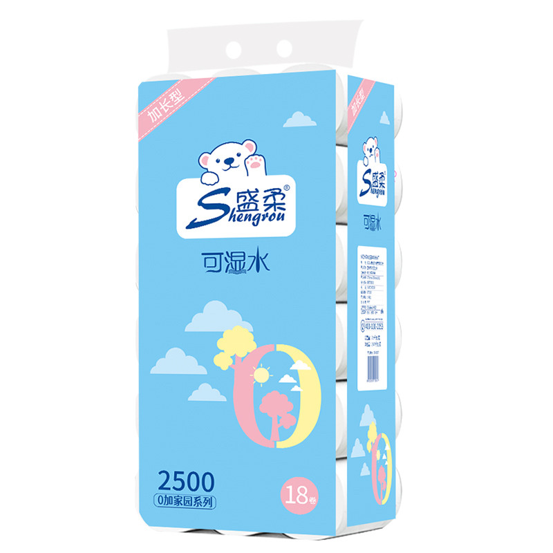 盛柔17厘米加长款小熊印花卷纸