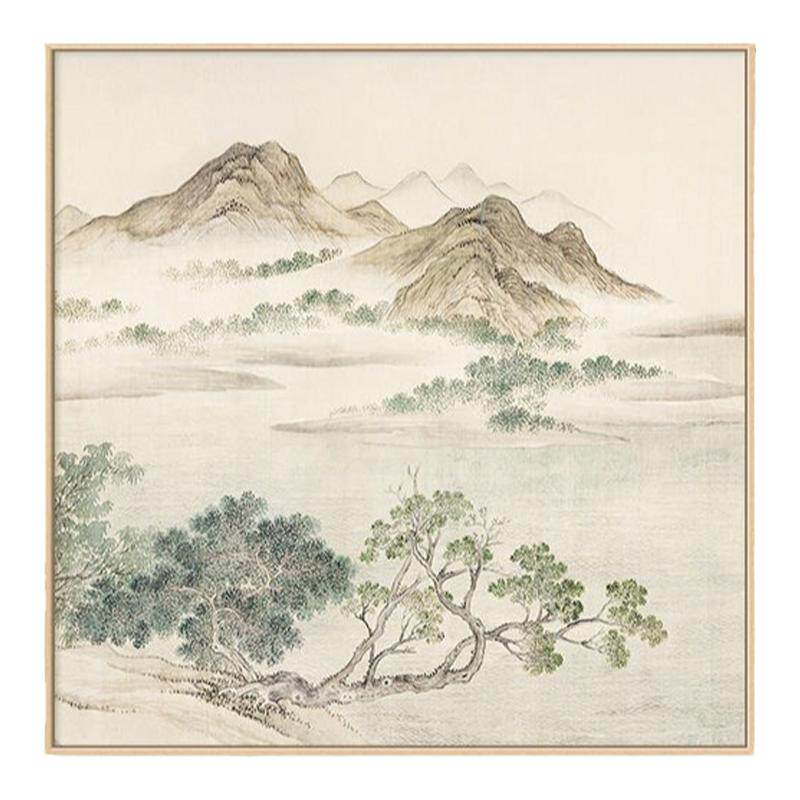 新中式装饰画客厅山水画中国风水墨挂画禅意餐厅卧室国画书房壁画
