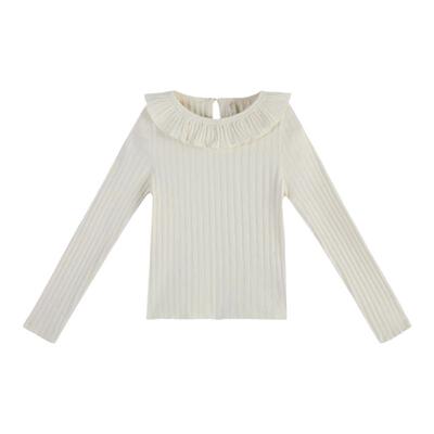 RyleeCru女童打底衫女孩上衣秋新款衬衣甜美荷叶边领大中小童