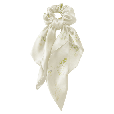 丝侬高级真丝发圈长飘带方巾发饰