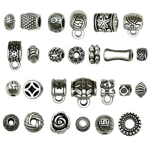 混26款藏银饰品配件吊坠花托隔珠DIY手链直管手工材料手链配饰