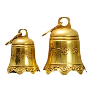 纯铜铜铃铛铜钟挂饰铜钟风铃挂件六字真言汽车车载小风铃装饰摆件