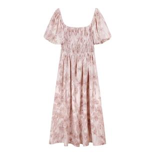 弥古粉色碎花连衣裙茶歇法式度假长裙女夏季高级感沙滩裙海边裙子