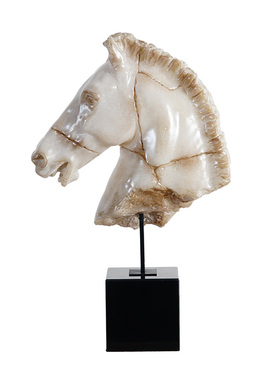 仿玉石雕塑艺术马头雕塑摆件