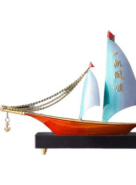 一帆风顺帆船黄铜摆件