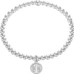 老银匠925纯银圆珠银手链转运珠银福牌情人节礼物ins两世欢银链子