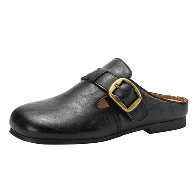 黑色圆头勃肯鞋一脚蹬舒适不累脚