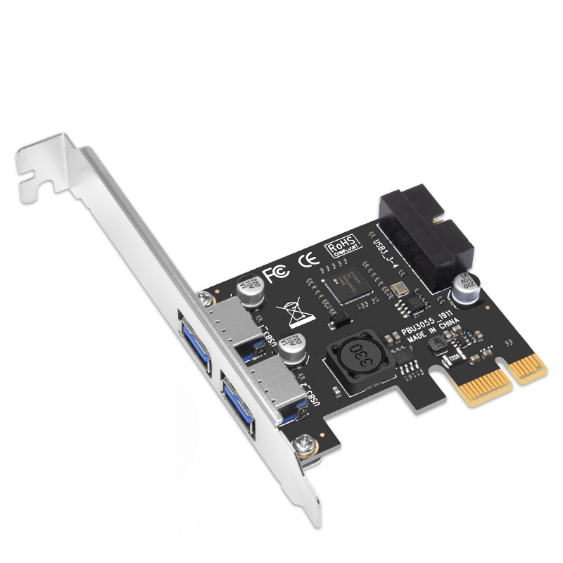 SSU台式电脑pci-e转usb3.0扩展卡台式机usb3.0带前置19/20PIN接口