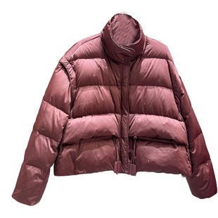 欧洲站2025冬季新款Dong.one可拆袖镶钻收口鹅绒羽绒服短款面包服