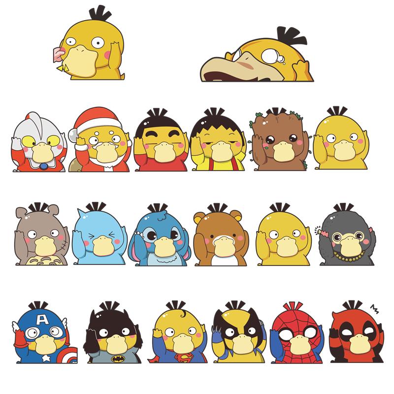 可达鸭车贴创意个性挡风玻璃后窗