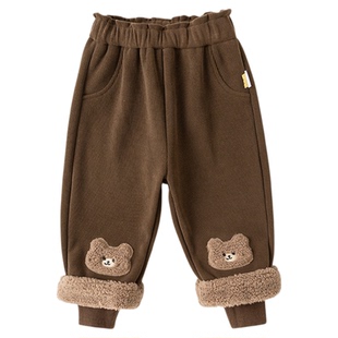 嘟嘟家女童加绒加厚裤子秋冬女宝长裤冬装儿童休闲裤婴儿衣服