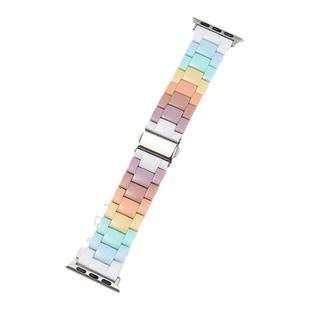 适用苹果手表表带s11iwatch树脂s10女款夏天糖果彩虹applewatch9手表带s8高级感s7可爱女士41/45mm创意S6腕带