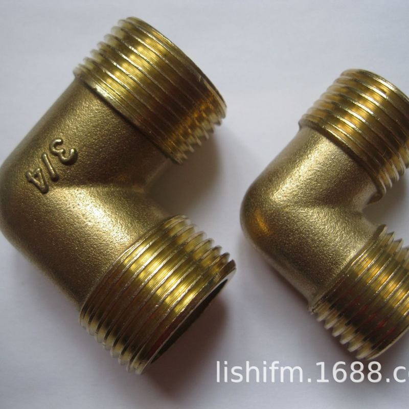 黄铜弯头外丝90度弯头双外牙弯头弯节接头2分4分6分DN15直接弯头