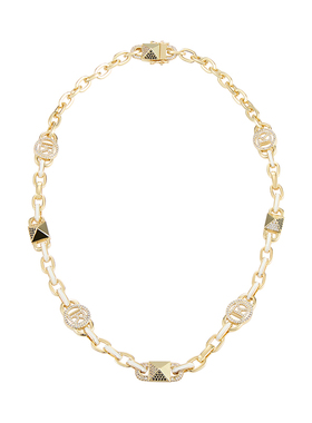 KODICE金色锆石字母铜制项链